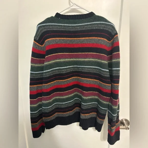 Vintage JCrew 100% Lambs Wool Stripped Crewneck Sweater - Picture 8 of 8